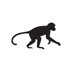 Poster - Playful Monkey Silhouette - Wildlife Icon for Nature Lovers