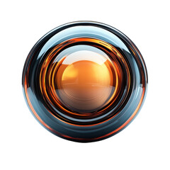 Poster - Luminous Sphere Abstract Orange Core Encased in Clear Glass Orb Futuristic on transparent background