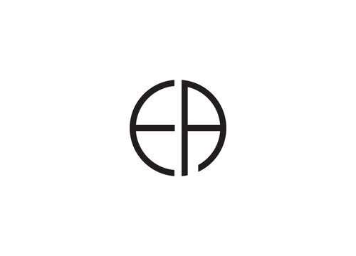 Initial Letter EA Logo or Icon Design Vector Image Template