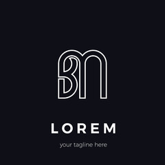 Aufkleber - BM or MB Abstract Letters Simple Monogram Logo Related