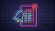 © PAVEL - Document icon neon light animation with notification bell.