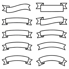 Aufkleber - Banner shapes ribbon design elements vector
