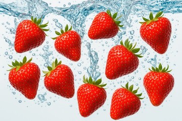 Poster - Refreshing water infused with fresh strawberries