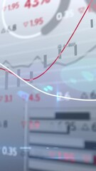Poster - Animation of stock market data processing against spots of light on grey background