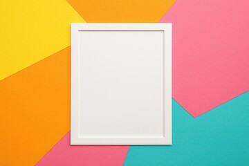Poster - Colorful abstract background with a white paper frame