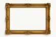 © AkuAku - Vintage gold photo frame on a plain white backdrop