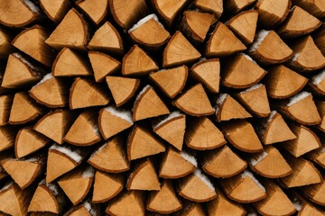 Poster - A heap of dried chopped firewood logs neatly stacked together