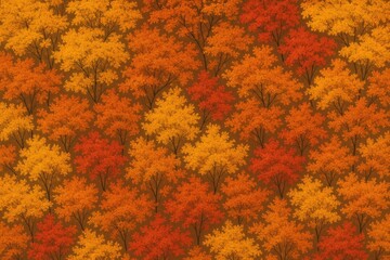Poster - Vibrant Fall Foliage in the Woodlands