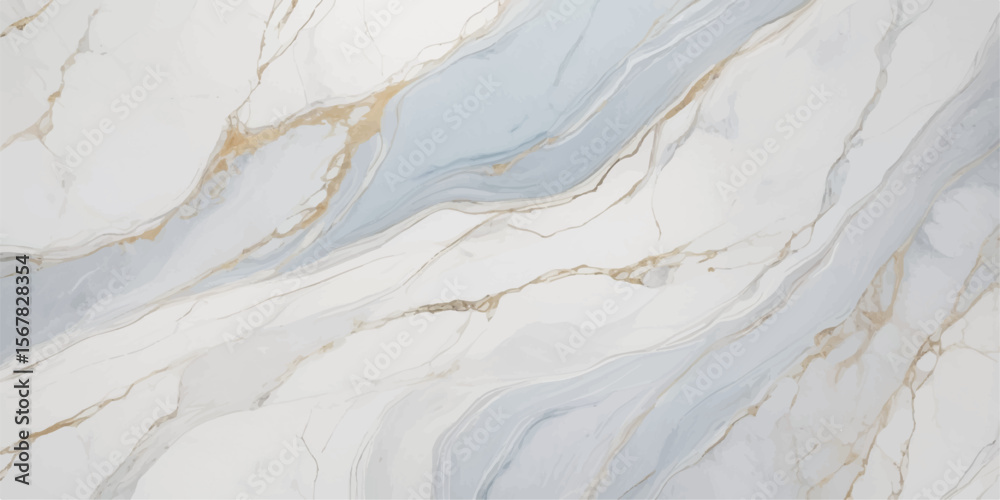 Elegant white marble texture with subtle blue and gold veins isolated ...