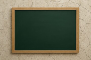 Poster - empty classroom blackboard against a weathered wall