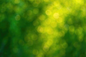 Poster - Abstract garden scene featuring bokeh with lush green foliage
