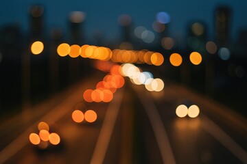 Poster - Abstract Light Blur of Roadway Illumination