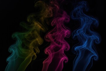 Poster - Vibrant colored smoke against a dark backdrop