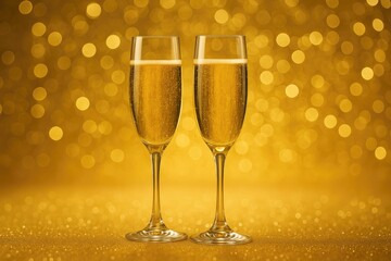 Poster - Elegant flutes against a festive sparkling backdrop