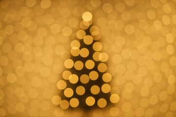 Aufkleber - Blurred Christmas tree outline with soft glowing lights