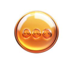 Leinwandbilder - Golden Sphere with Embedded Circles Abstract Design 3D Rendered Icon Shiny on transparent background
