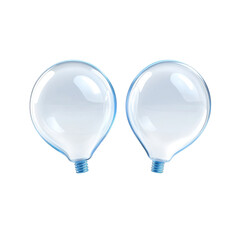 Poster - Two Clear Glass Globe Balloons Floating Together in Stillness Purity on transparent background