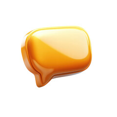 Poster - Glossy Orange Speech Bubble Illustration Chat Icon Social Media Message on transparent background