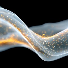 Poster - Elegant Abstract Wave with Golden Particles