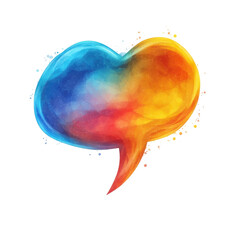 Poster - Watercolor Speech Bubble Abstract Communication Dialogue Hot Cold Thought on transparent background