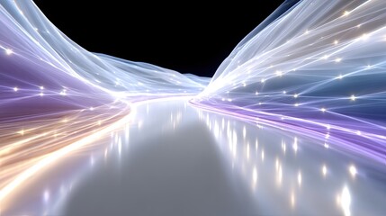 Poster - Futuristic Data Flow Visualization with Polygon Lights