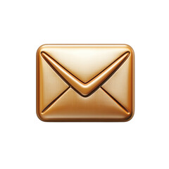Poster - Golden Email Icon Shiny Metallic Mail Symbol for Notifications and on transparent background