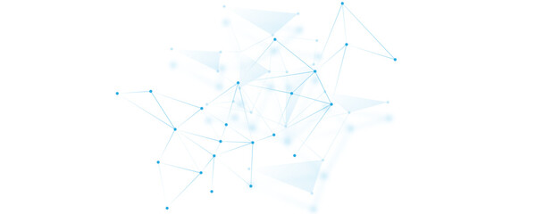 Aufkleber - Abstract white blue digital technology futuristic communication high tech concept background. Technology dots lines connect network background.	