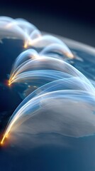 Poster - Global Network Connections: Abstract Light Trails on Earth