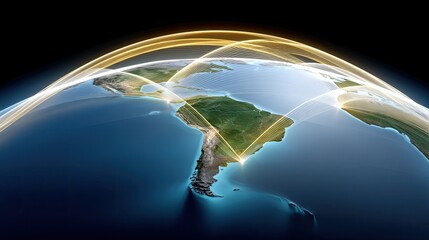 Poster - Global Network Connections Visualization with Polygonal Mesh