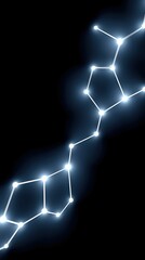 Poster - Glowing Blue Hexagonal Network Structure on Dark Background