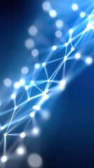 Poster - Glowing Blue Network Connections Digital Data Grid