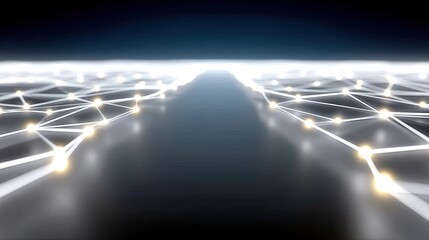 Poster - Glowing Network Connections Futuristic Abstract Background