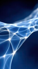 Poster - Luminous Blue Network Mesh Abstract Background