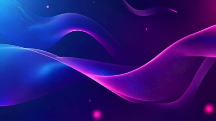 Fototapete - Futuristic abstract background with vibrant waves and glowing elements in a digital cosmos, futuristic form able background