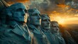 © Ardi - Iconic mountain carving of US presidents at sunrise