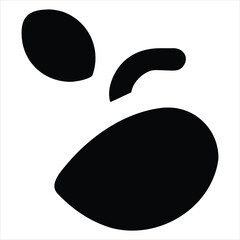 Poster - Abstract black organic shapes on a white background representing a minimalist and modern design