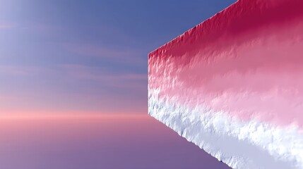 Poster - Pink Red White Gradient Cube Abstract Sky Sunset