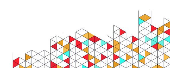 Poster - Abstract geometric background with isometric. Digital cube isometric on blue background.