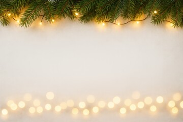 Poster - Festive holiday backdrop featuring string lights and decorative garlands