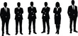 © Md Rofequl Islam - Silhouette of business professionals team, corporate group in formal attire, standing confident, teamwork concept, leadership success in workplace