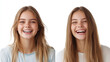 © brillianata - Two young woman laughing. Each photo is separately isolated