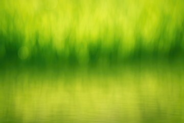 Aufkleber - Vibrant green backdrop with natural bokeh, rice shadows mirrored on water surface