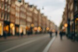 Out-of-focus urban scene with a street backdrop