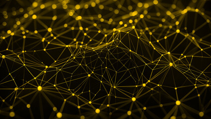Wall Mural - golden scifi data flow wallpaper premium network, intelligent gold grid advanced tech data stream.