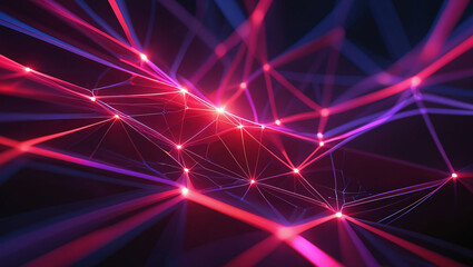Wall Mural - complex data nexus vibrant scifi innovation design, purple red scifi data flow dynamic network wallp