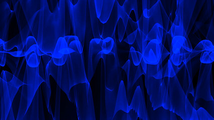 Poster - Abstract Blue Light Waves and Shadows a Mesmerizing Dance of Light and Darkness that Evokes a Sense of Mystery and Wonder