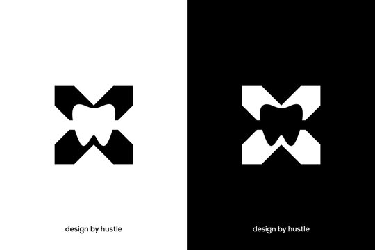 logo X dental combination X logo ,medical logo 
