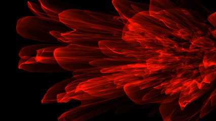 Poster - Crimson Flames Abstract: A Fiery Dance of Light and Shadow, Exploring the Depths of Red and Black with Subtle Translucent Textures