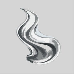 Leinwandbilder - Abstract, stylized rendering of a swirling, fluid, metallic shape against a gray backdrop.