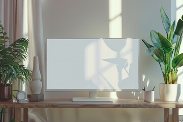 High Resolution Visual of Device Set on Desk Mockup